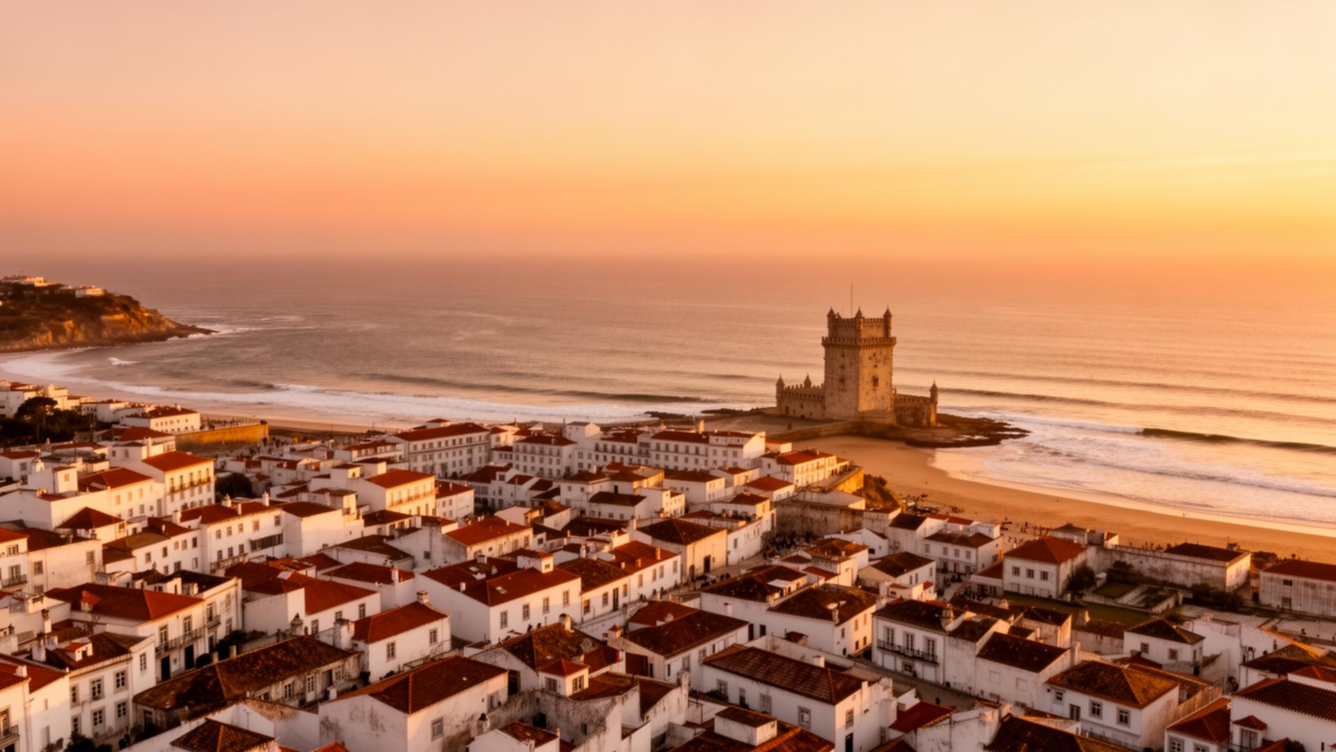 Portuguese coastline at golden hour